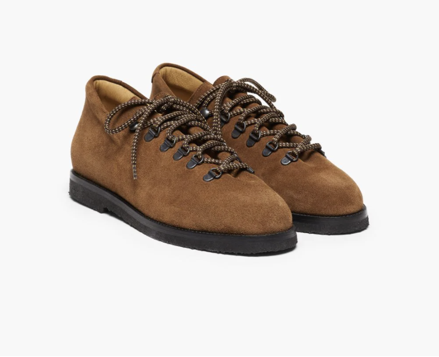 JACQUES SOLOVIERE CHOCOLATE SUEDE LACE-UP SHOES