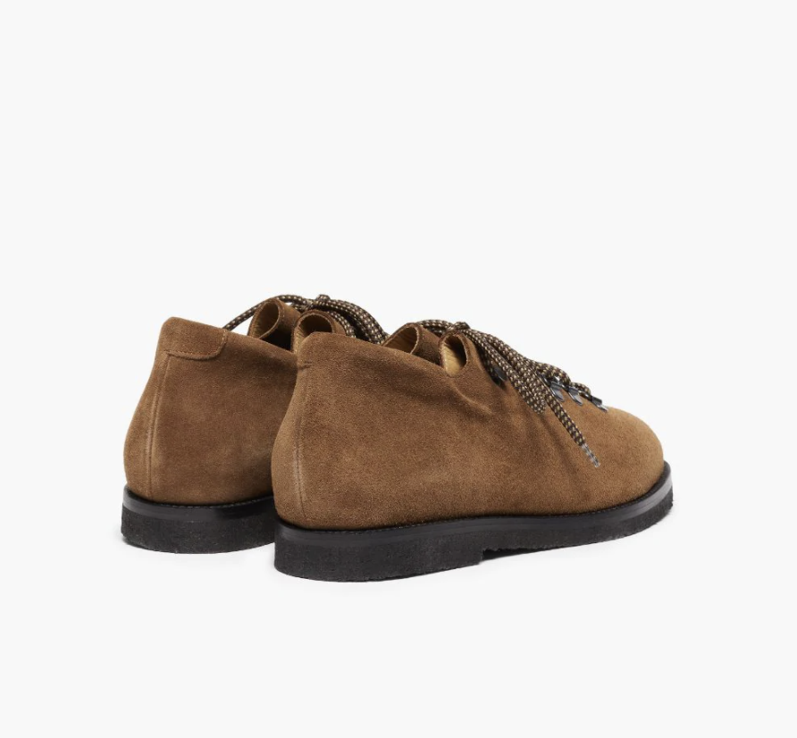 JACQUES SOLOVIERE CHOCOLATE SUEDE LACE-UP SHOES